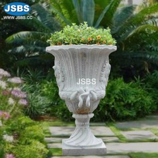Ornate Marble Flower Pot, JS-P056